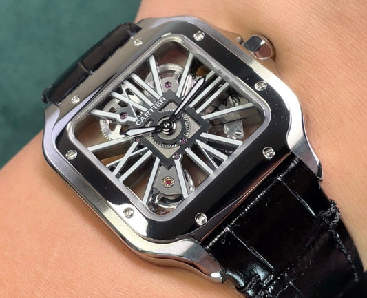 CARTIER SKELETON BRAZALETE EN PIEL DE COCODRILO NEGRA